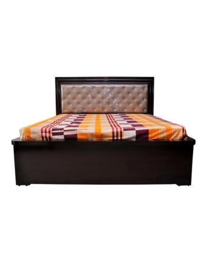Double Bed With Storage Boxes & Brown Cushions 